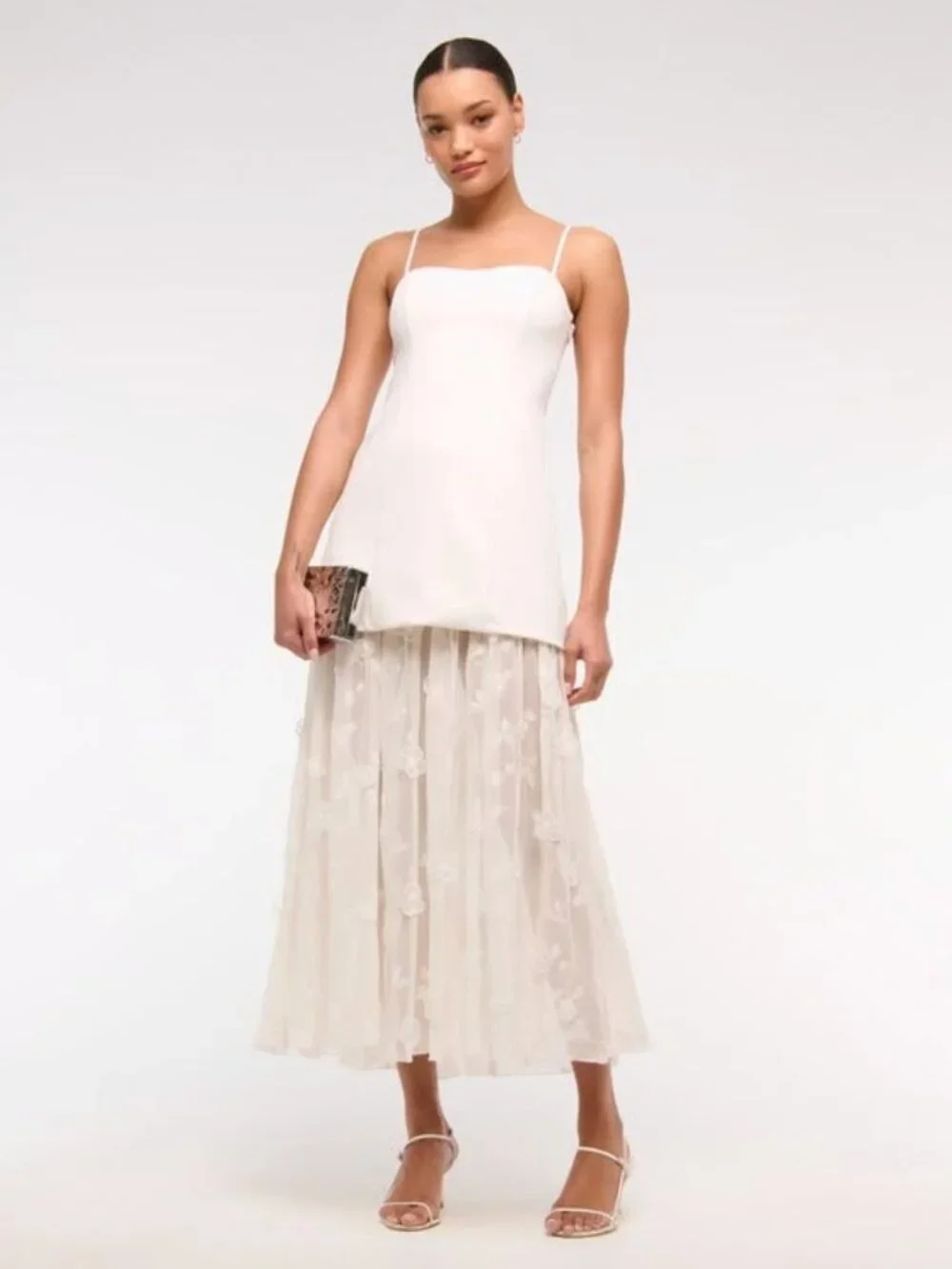 Abercrombie & Fitch / White Embroidered Sheer Maxi Dress / Women's Size Medium